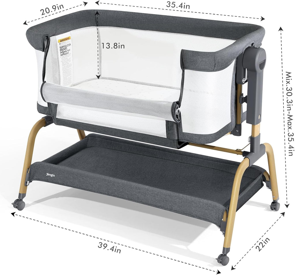 3 in 1 Baby Bassinet with Storage Basket and Wheels T575