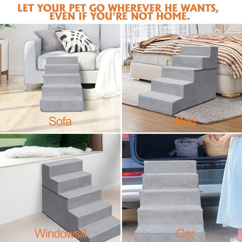 4-Step 18.1" H Folding Pet Stairs with Removable Washable Cover M32830