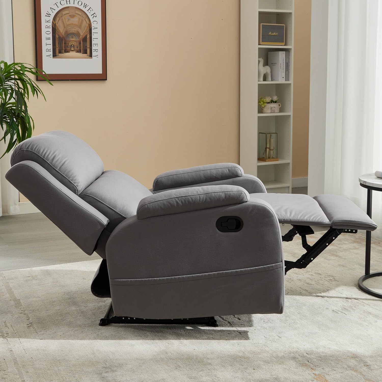Leather Recliner Chair with Adjustable Backrest E9079