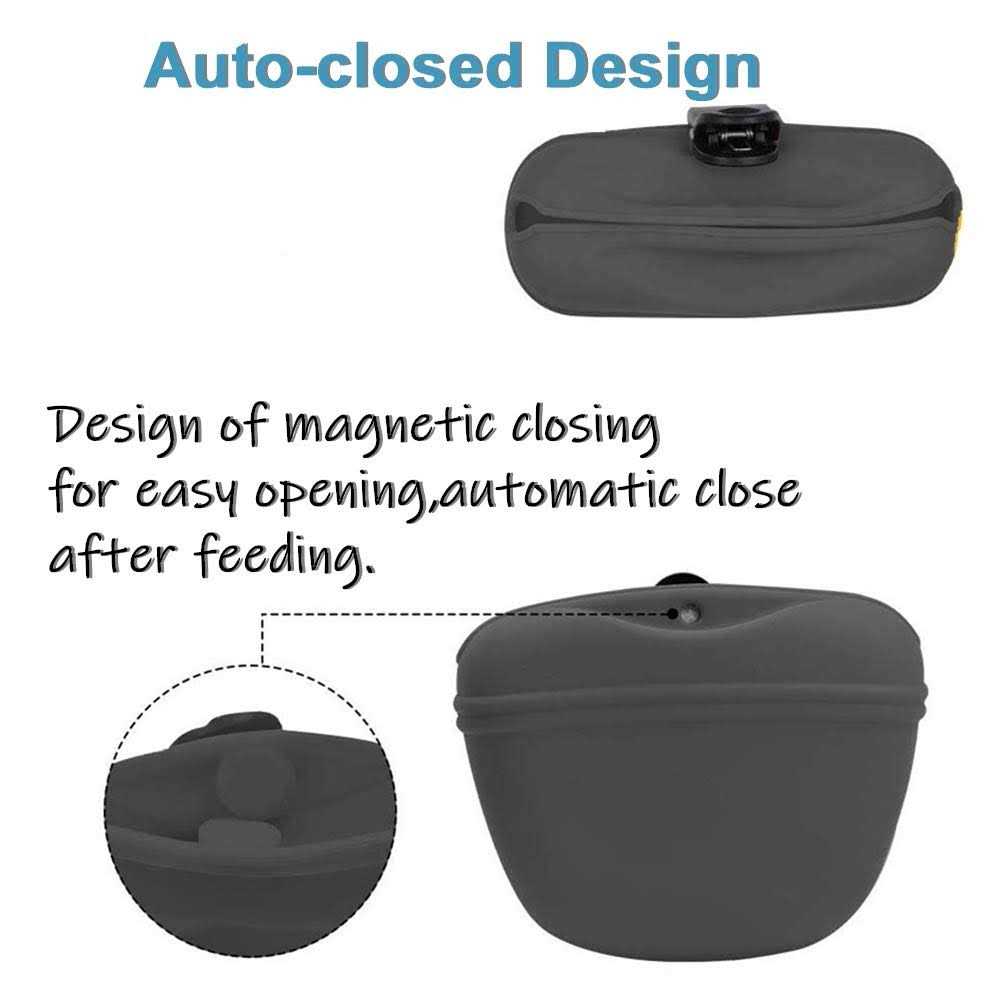 Silicone Dog Treat Pouch with Magnetic Closure and Waist Clip Z881910