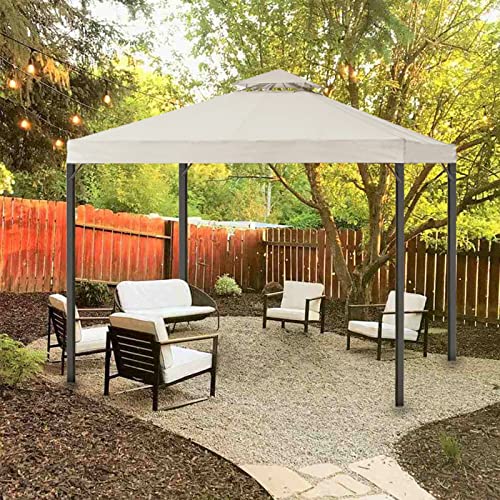 Beige 10x10 FT Gazebo Canopy Replacement Cover with Air Vent O5821