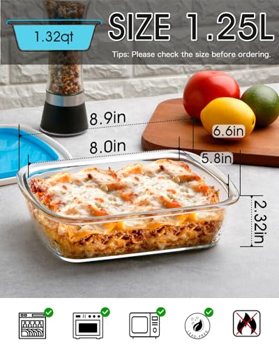 3 QT Rectangle Glass Baking Dish with Lid W312