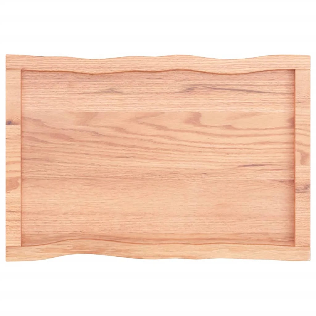 Treated Solid Wood Live Edge Table Top Light Brown 31.5"x19.7"x(0.8"-2.4") N478