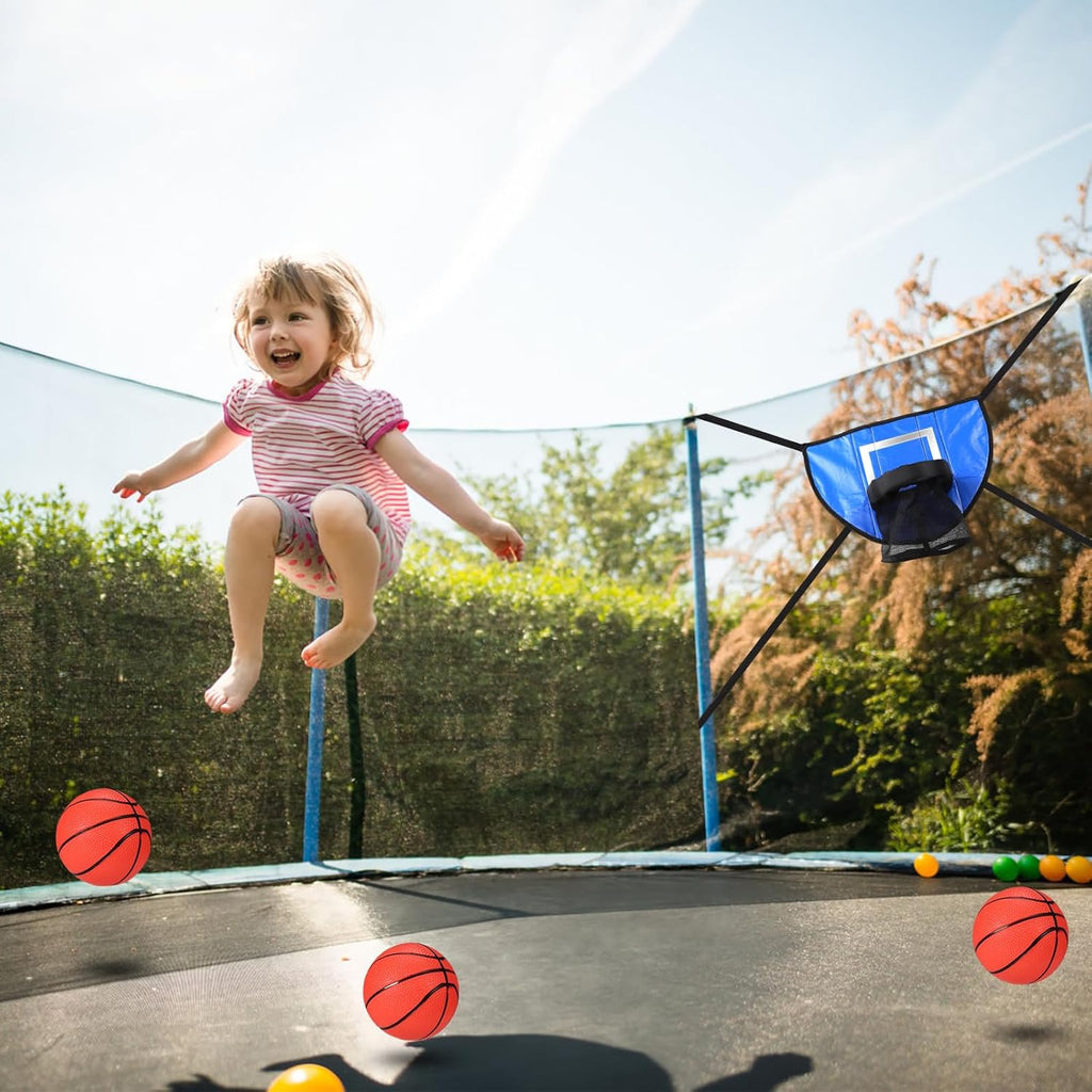 Waterproof Trampoline Basketball Hoop Set with Mini 3 Basketballs and Pump G4093