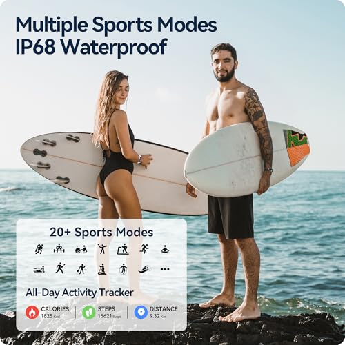 24/7 Heart Rate SpO2 Sleep Monitor Activity Tracker with Step Calorie Counter Pedometer, 21-Day Battery, IP68 Waterproof Fitness Watch V32768