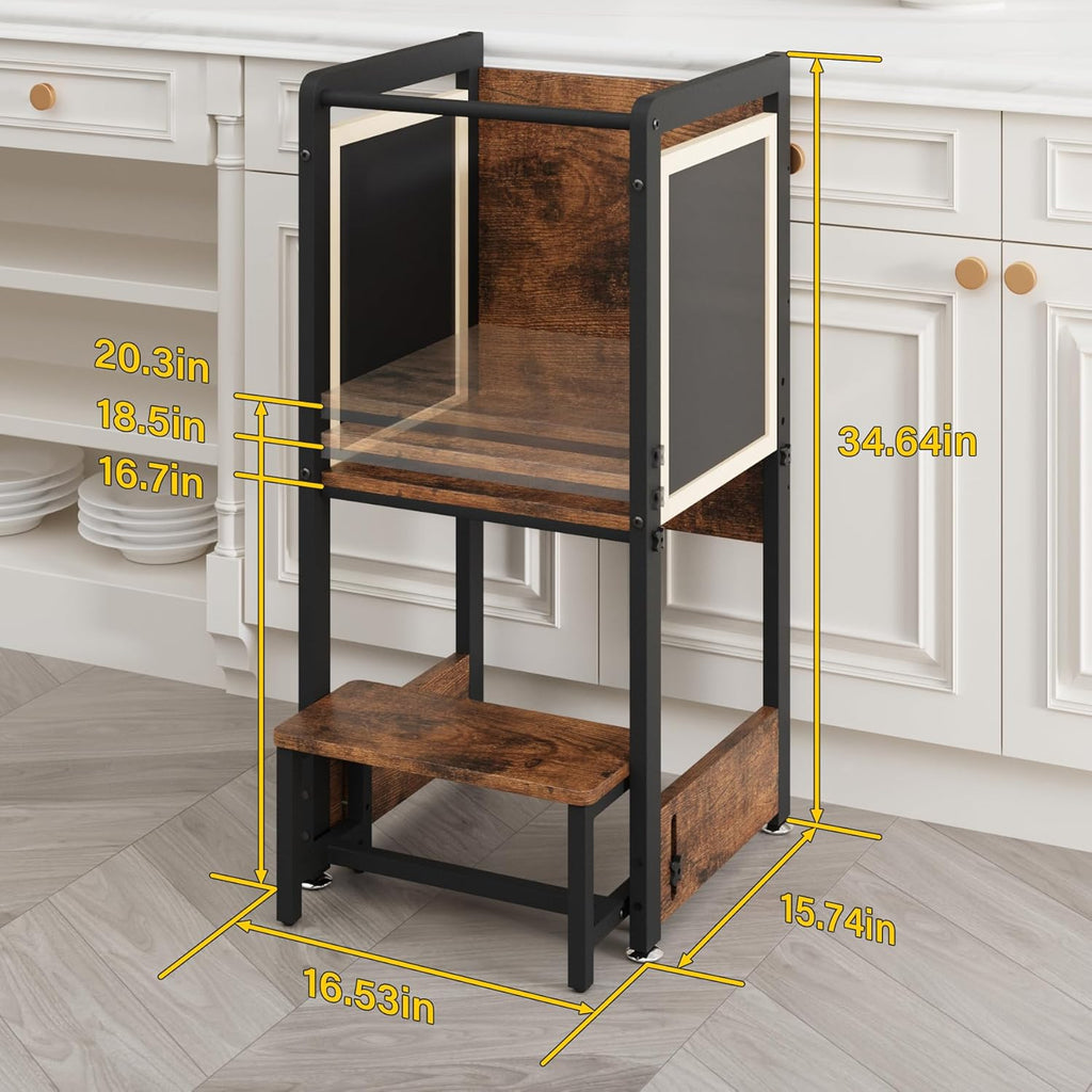 4 in 1 Adjustable Height Wooden Toddler Kitchen Stool E426117