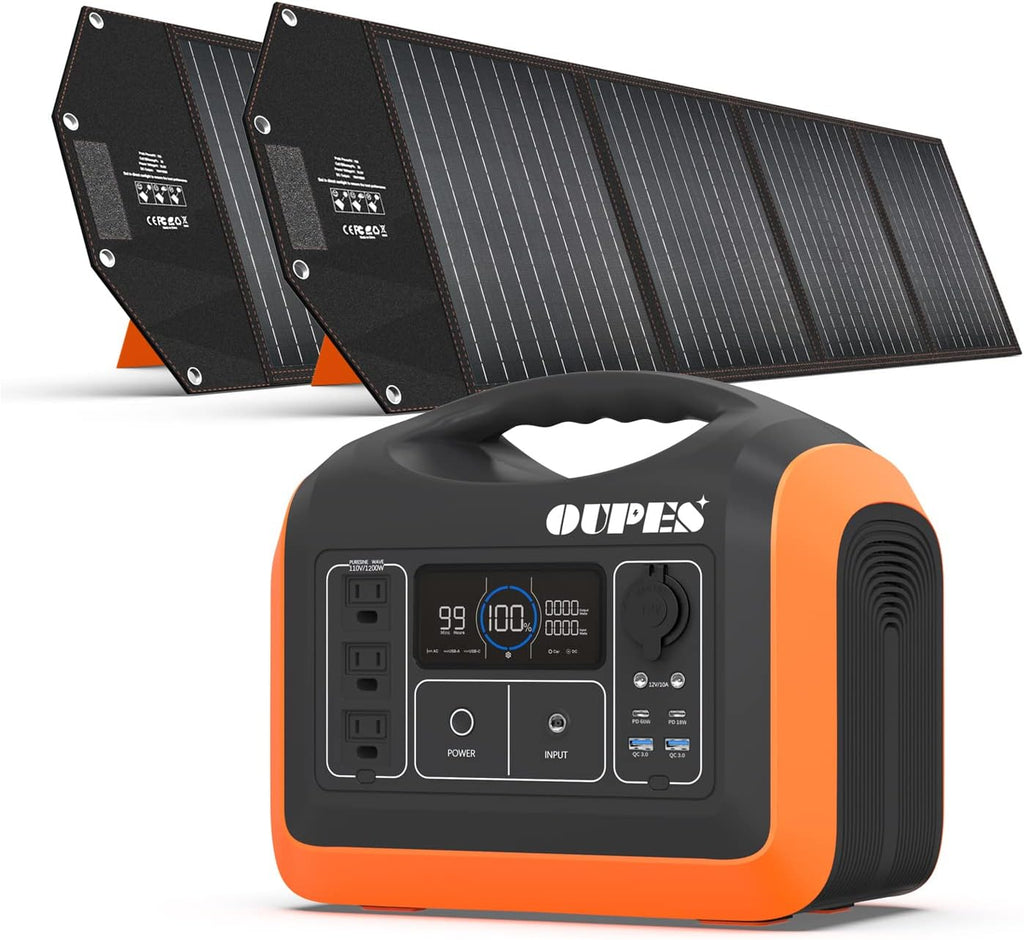 Portable Power Station 1200W, 992Wh (310,000mAh) LiFePO4 Battery Backup with 3 110V AC Outlet S5730
