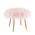 Faux Fur Stool, Gold/Pink K2269