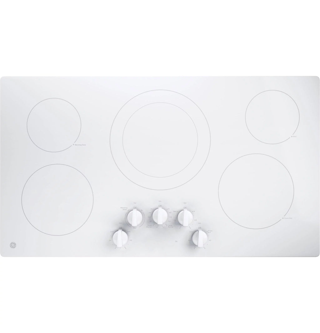 36" Wide 5 Burner Electric Cooktop White Y5555