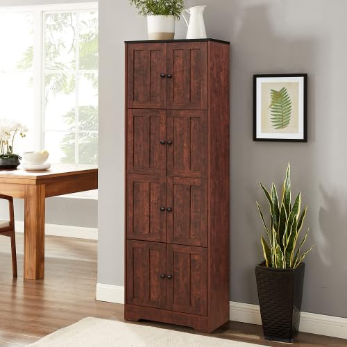 Corner Curio Cabinet with Adjustable Shelves and Mirrored Back S291