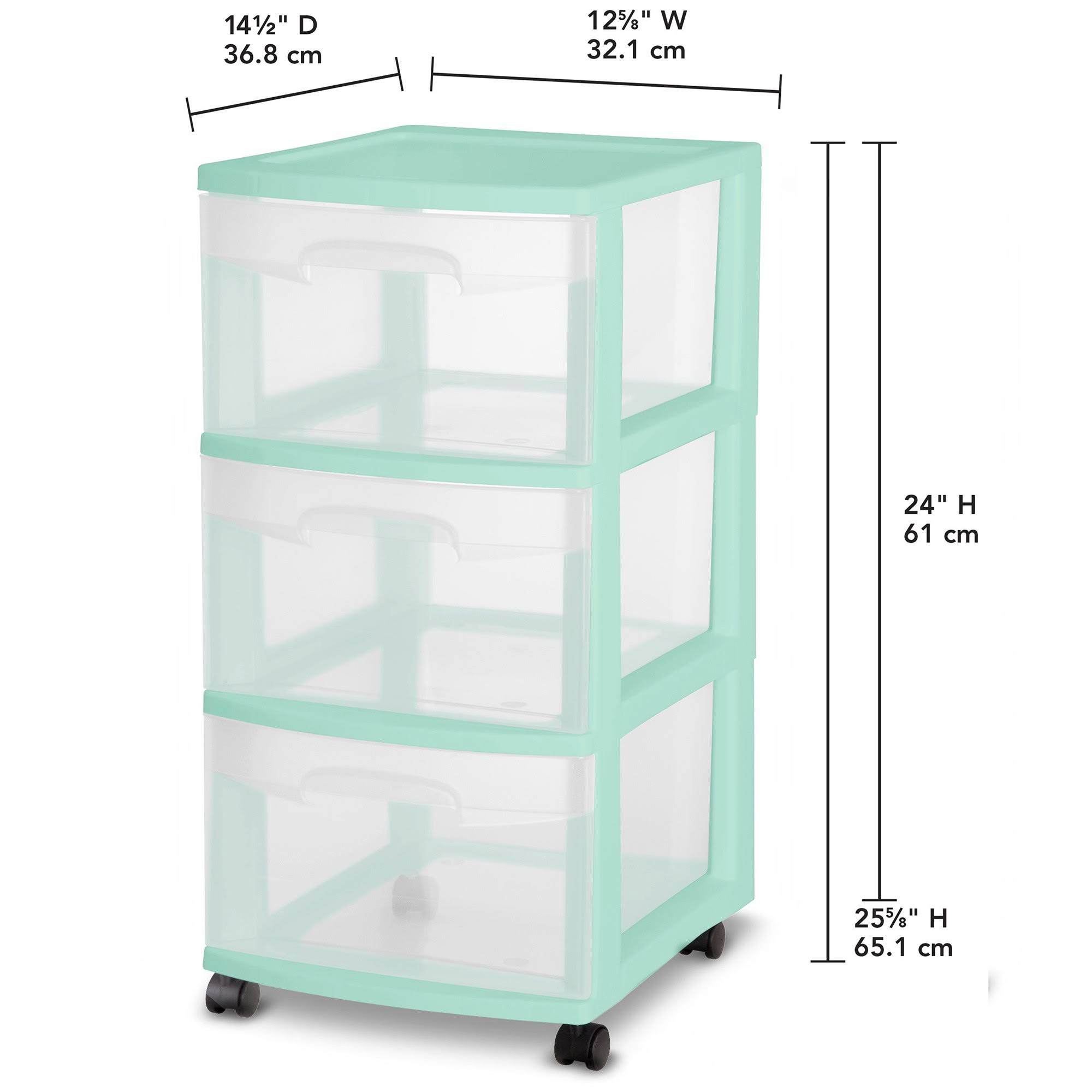 3 Drawer Rolling Storage Cart (2 Pack) D533845