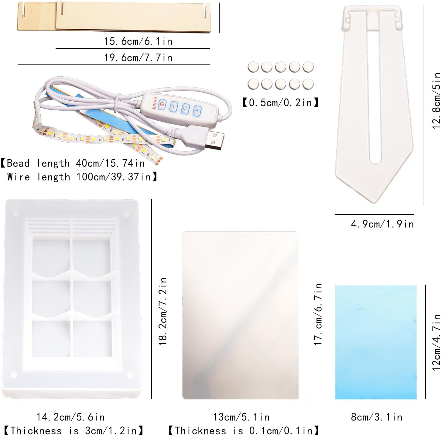 19 pcs Luminous Photo Frame Silicone Mold Set S3720