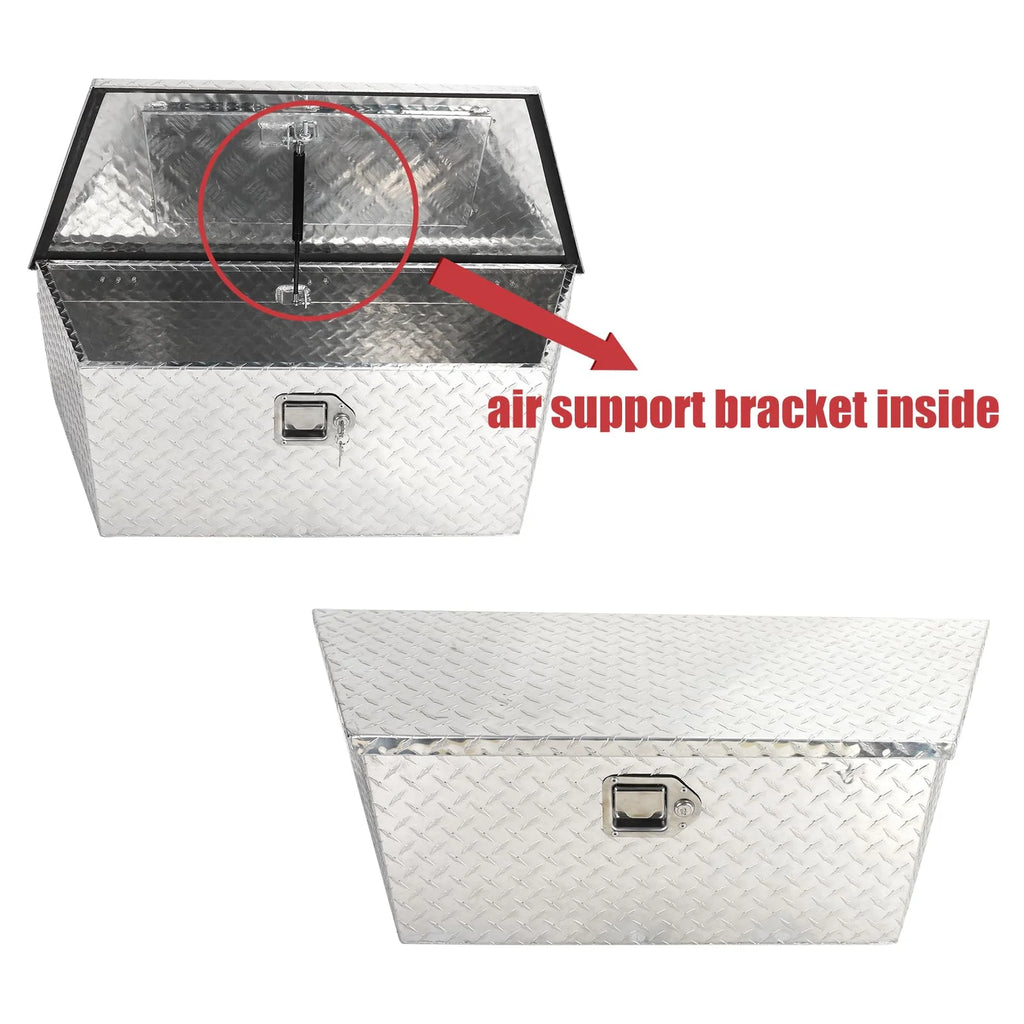 Heavy Duty Aluminum Diamond Plate Trailer Tongue Box with Lock and Keys, Silver, 39 x 16.5 x 12 Inches H6601