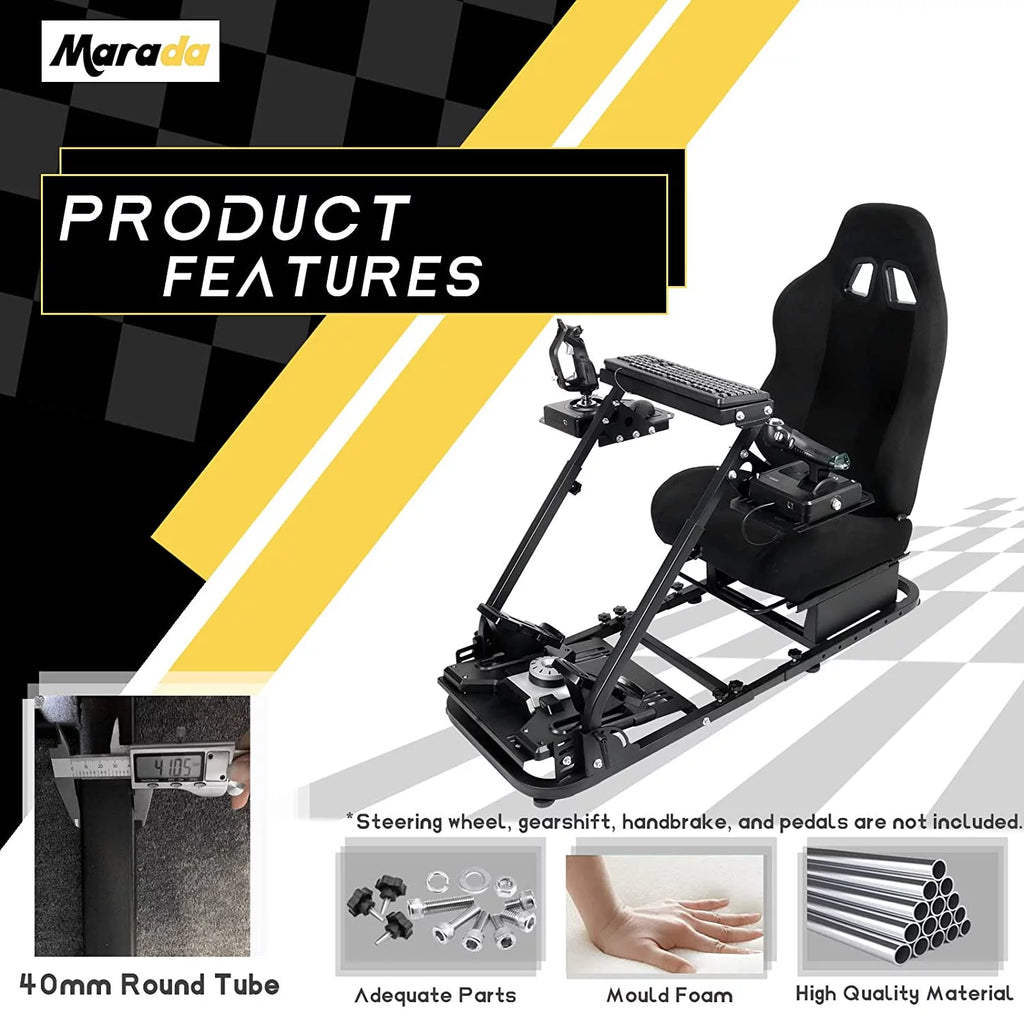 Foldable Flight Racing Simulator Cockpit with Game Seat O4277