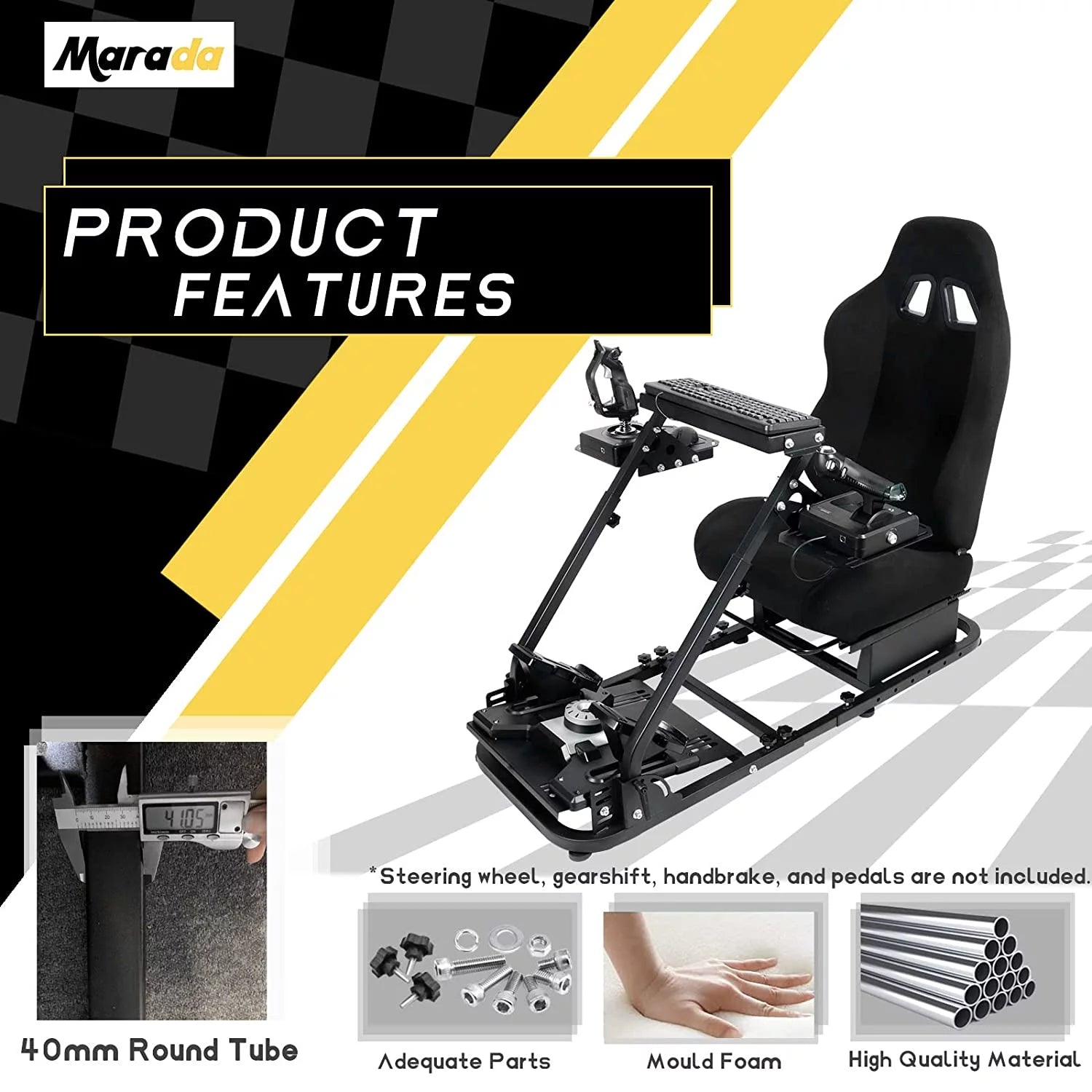 Foldable Flight Racing Simulator Cockpit with Game Seat O4277