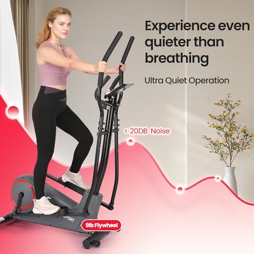 Elliptical Machine with 8 Levels Adjustable Resistance LCD Monitor 13IN Stride 300 LBS Weight Capacity O165