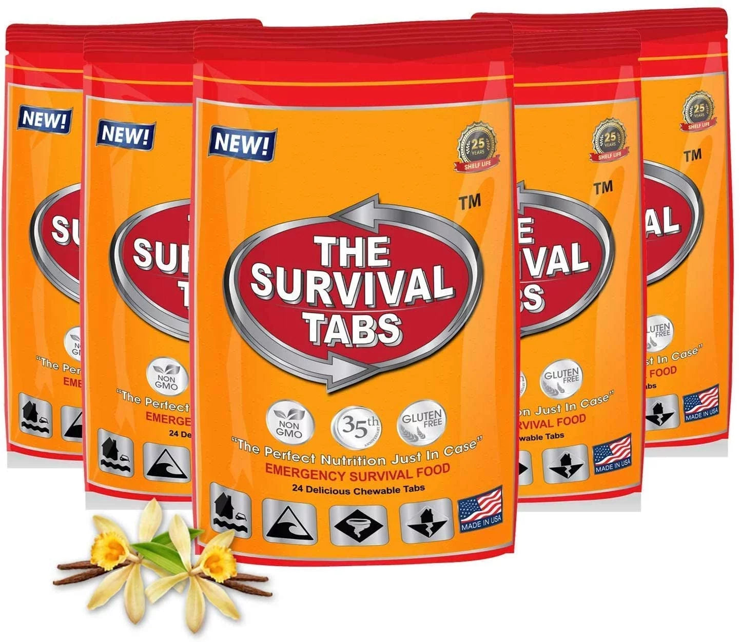 Vanilla Malt Flavor 120 tabs Survival Tabs MREs Gluten Free Non-GMO K554425