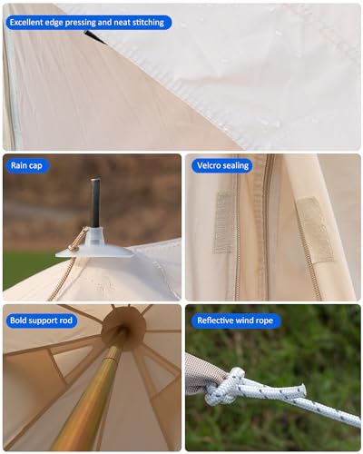 4 Seasons Canvas Bell Tent with 2 Stove Jack L5102