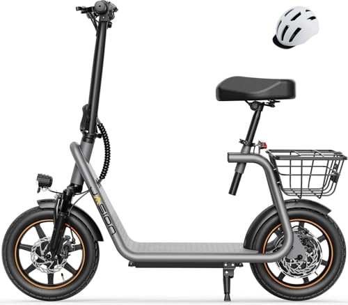 Electric Scooter with Seat, Foldable E-Scooter, Dual Disc Brakes F225