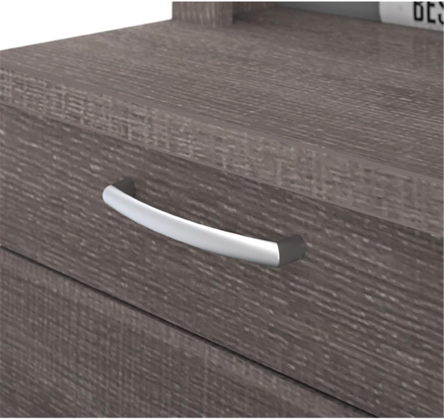 U-Shaped Executive Desk with Pedestal and Hutch in bark grey P72672