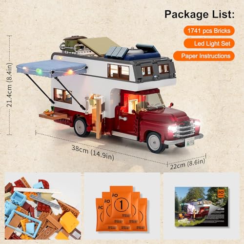 Camper-Van Building Set with LED Lighting Kit 1741 PCS Y3831