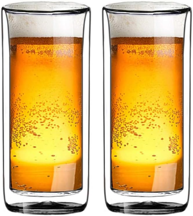 Set of 2 20oz Double Wall Insulated Glass Tumbler B7415