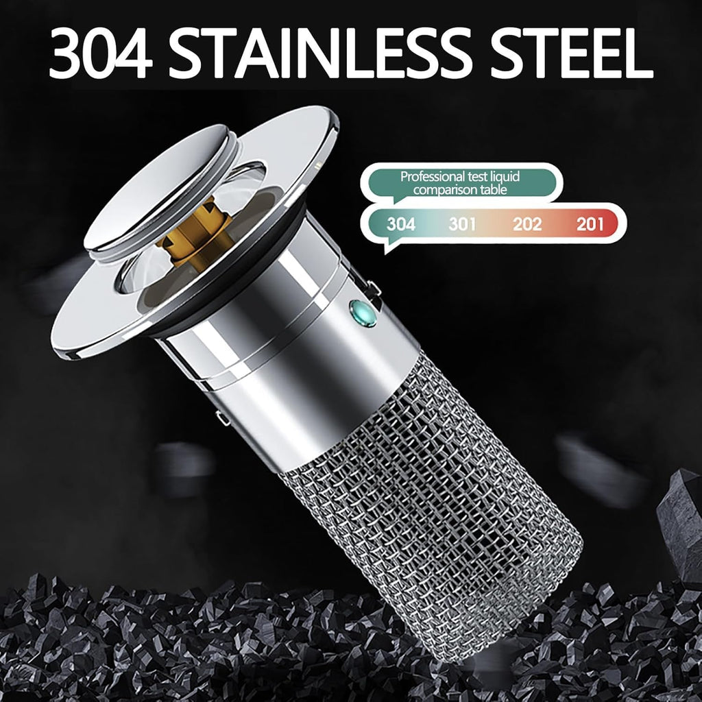 2PCS 304 Stainless Steel Pop-Up Sink Drain Strainer with Removable Filter Basket Z229867