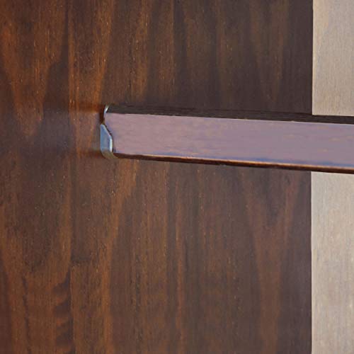 100% Solid Wood Armoire Wardrobe Closet, Java, 4 Small Shelves, 1 Clothing Rod, 2 Drawers N913