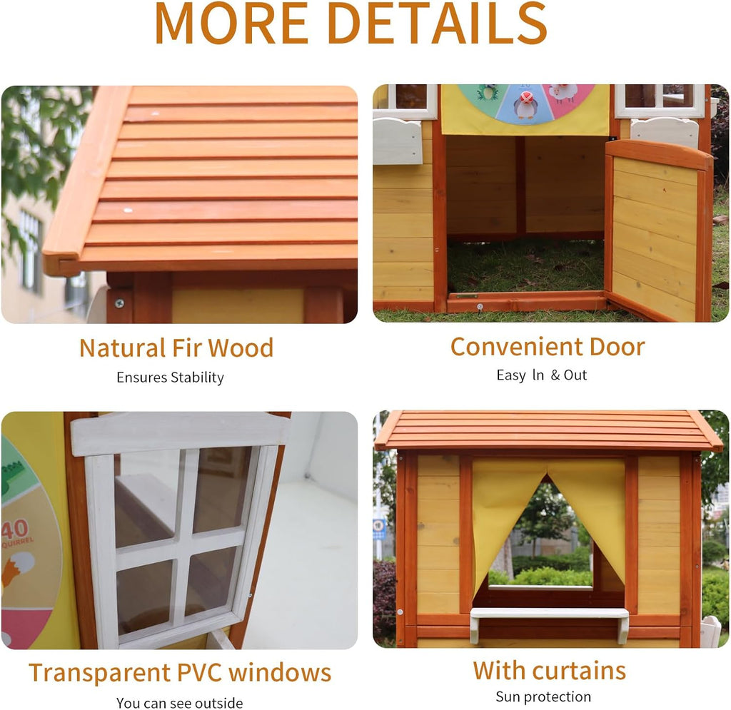 Wooden Playhouse with Working Door and Windows F74734