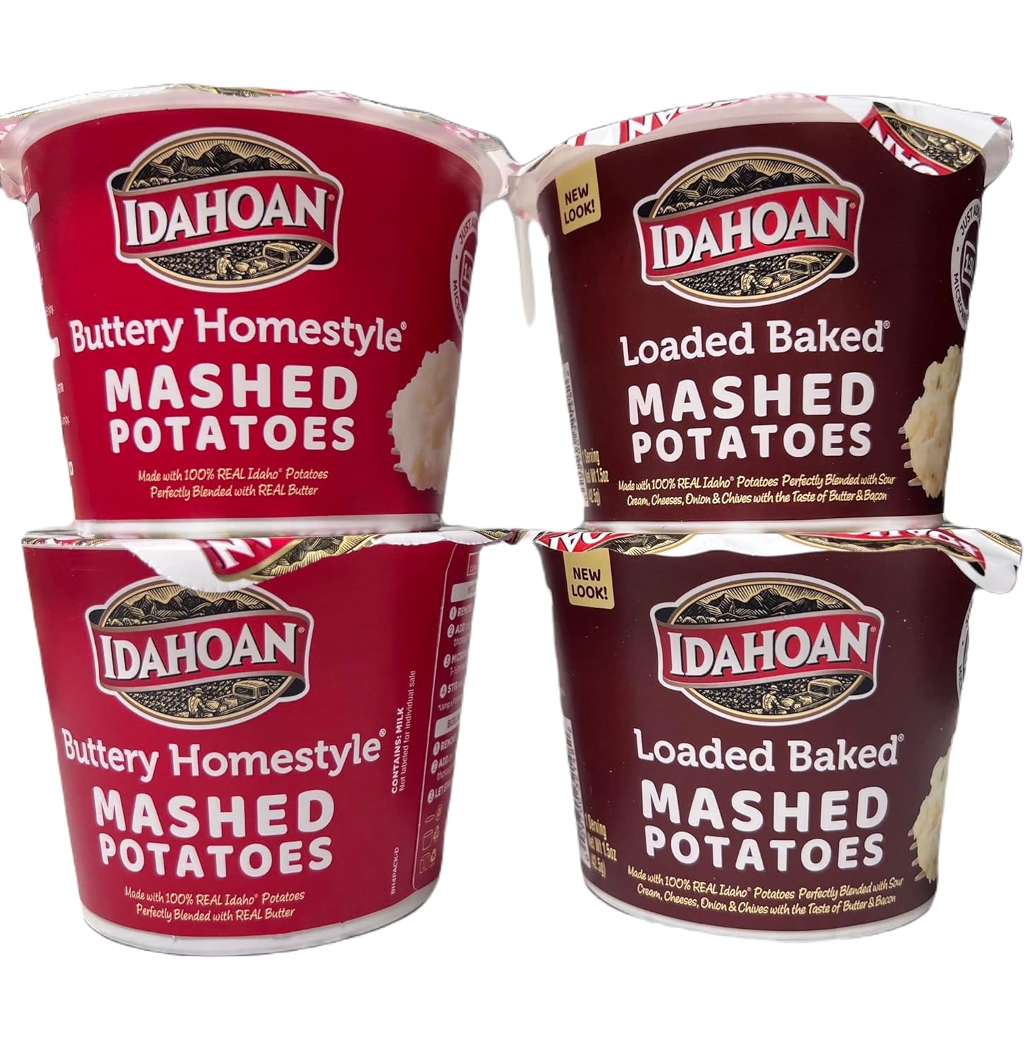 Microwavable Instant Mashed Potatoes Variety Bundle 4pack 1.5oz/ea Gluten Free S24183
