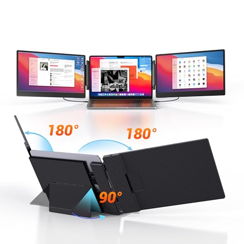 15.6" FHD 1080P IPS Triple Portable Monitor with Built-in Stand and Dual Speakers K838842