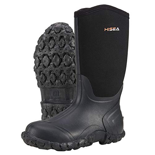 Men's Rain Boots Neoprene Rubber Waterproof Insulated Mid Height Garden Shoes N503