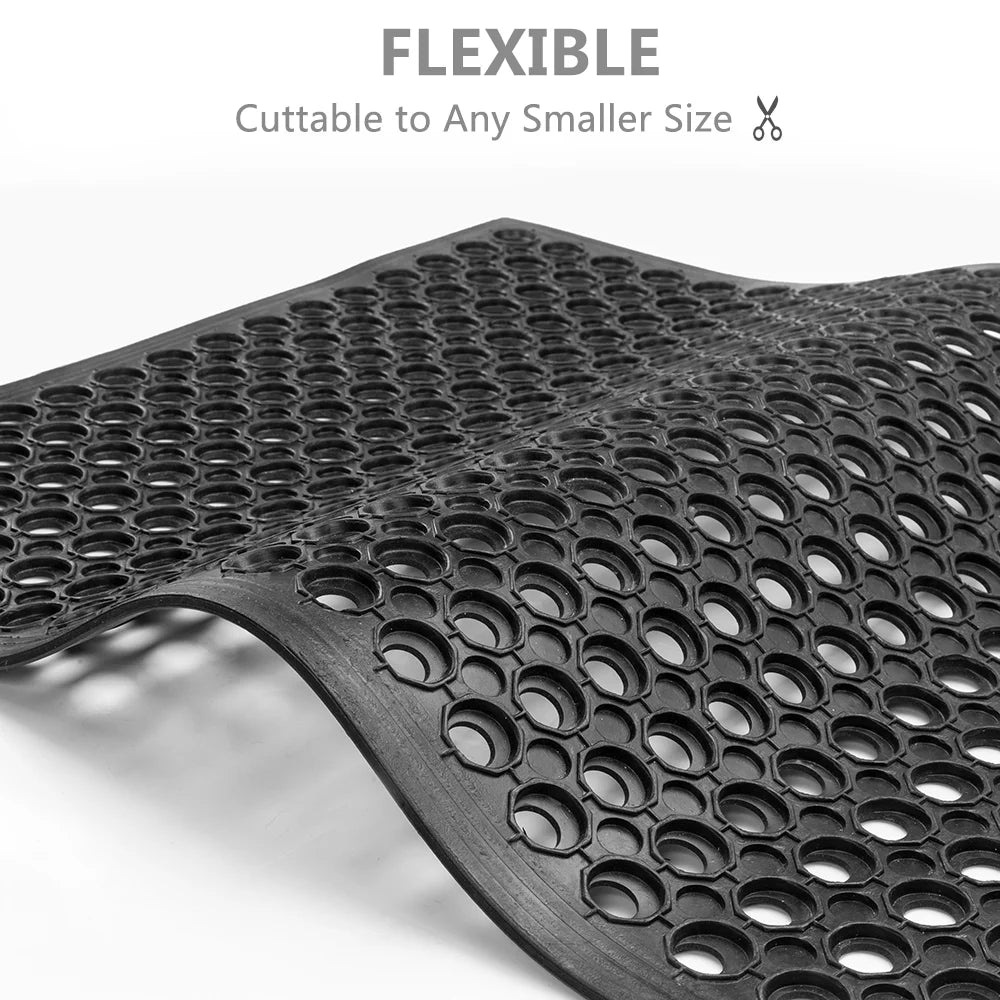 60" x 36" Anti-Fatigue Non-Slip Rubber Floor Mat with Holes M30978