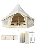 4 Seasons Canvas Bell Tent with 2 Stove Jack L5102
