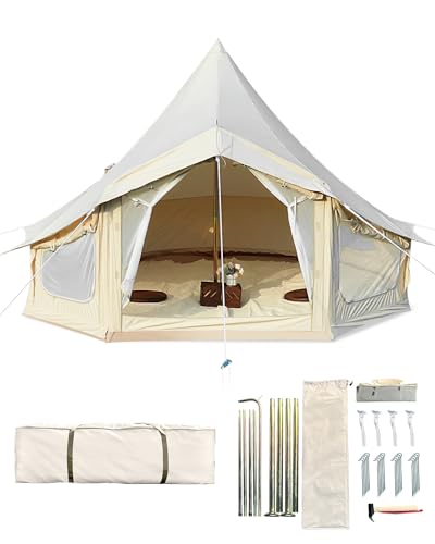 4 Seasons Canvas Bell Tent with 2 Stove Jack L5102