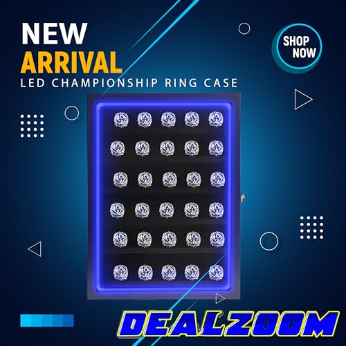 Black 30 Ring Glass Shadow Box with Lock B90317