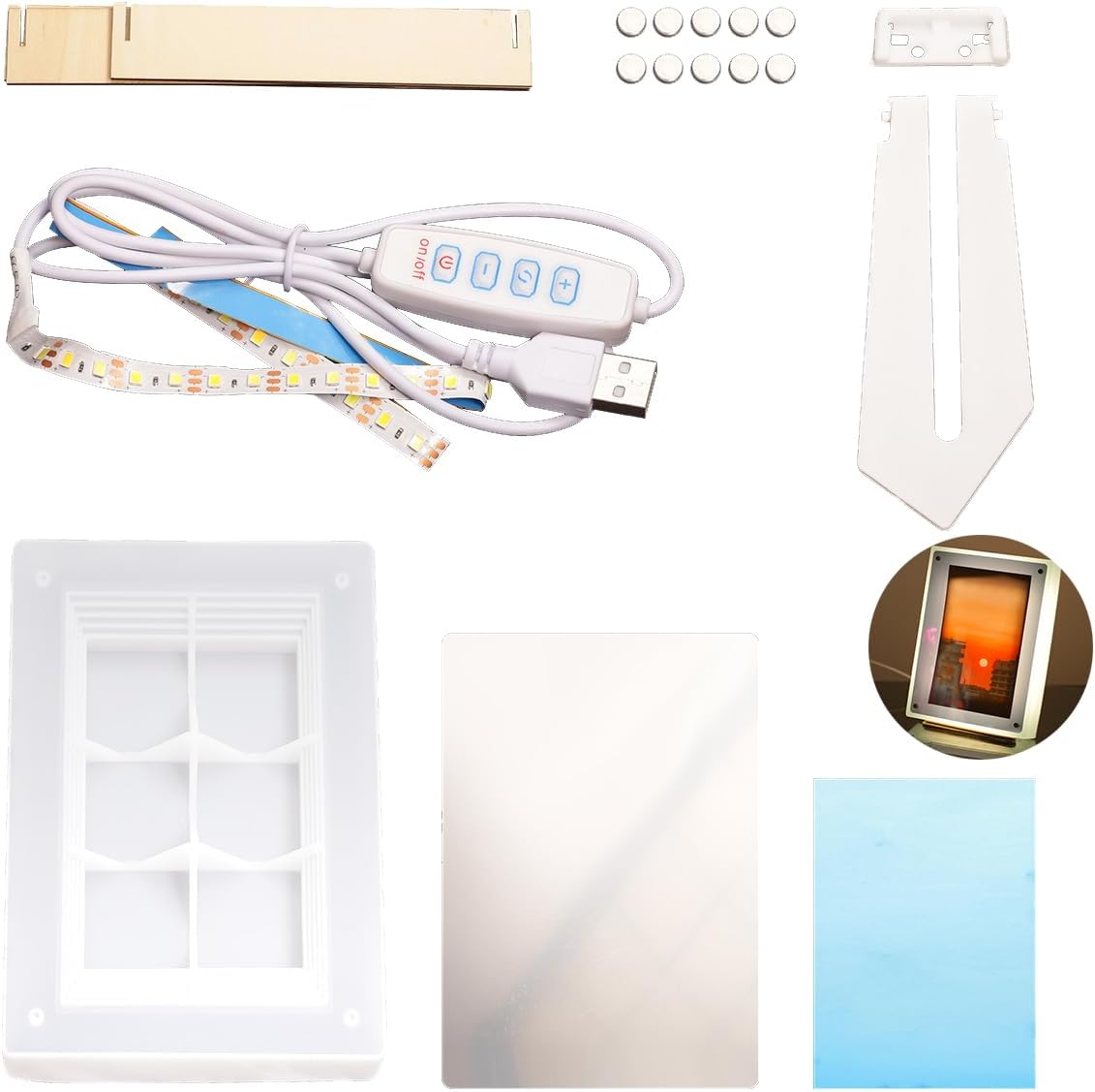 19 pcs Luminous Photo Frame Silicone Mold Set S3720