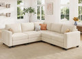 Dark Gray Corduroy 6 Seater Modular Sectional Sofa with Storage W335