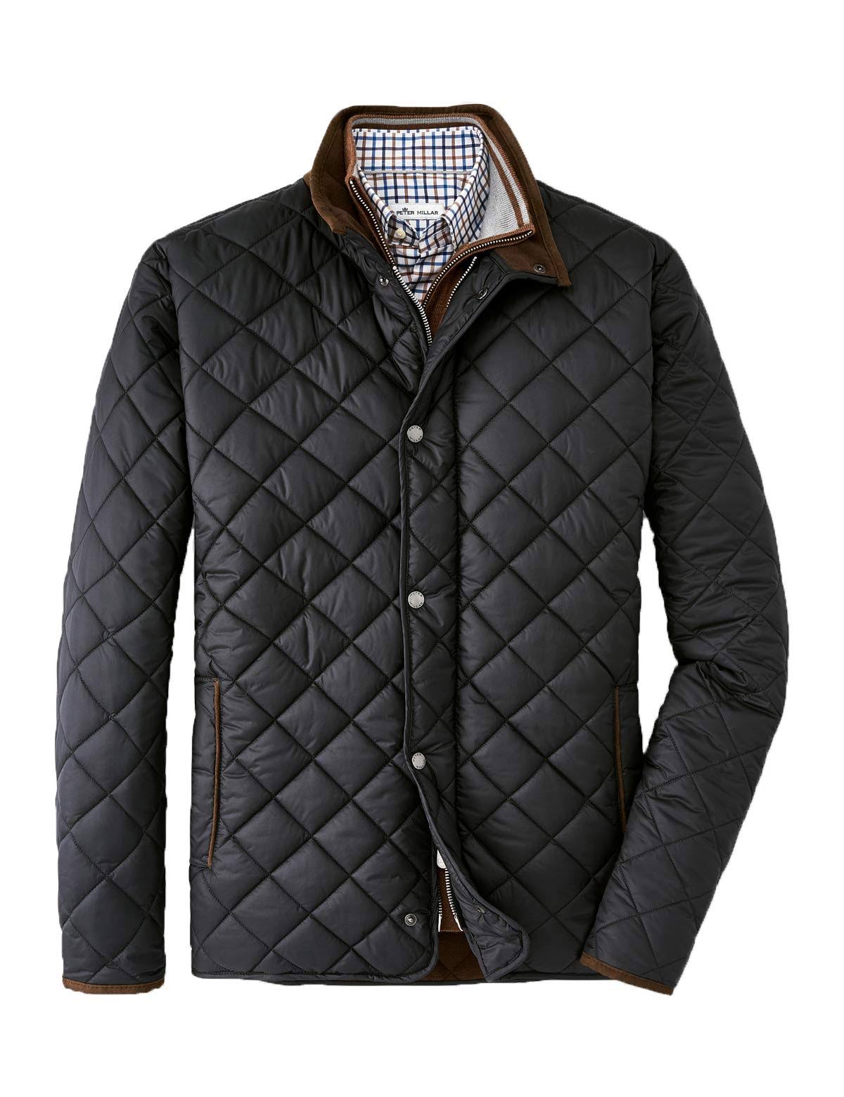 Black Quilted Travel Coat P46517