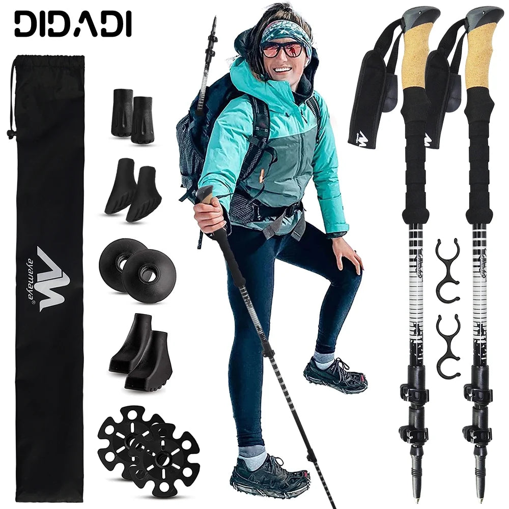 Carbon Fiber Hiking Poles with Anti-Shock & Quick Lock System U772740