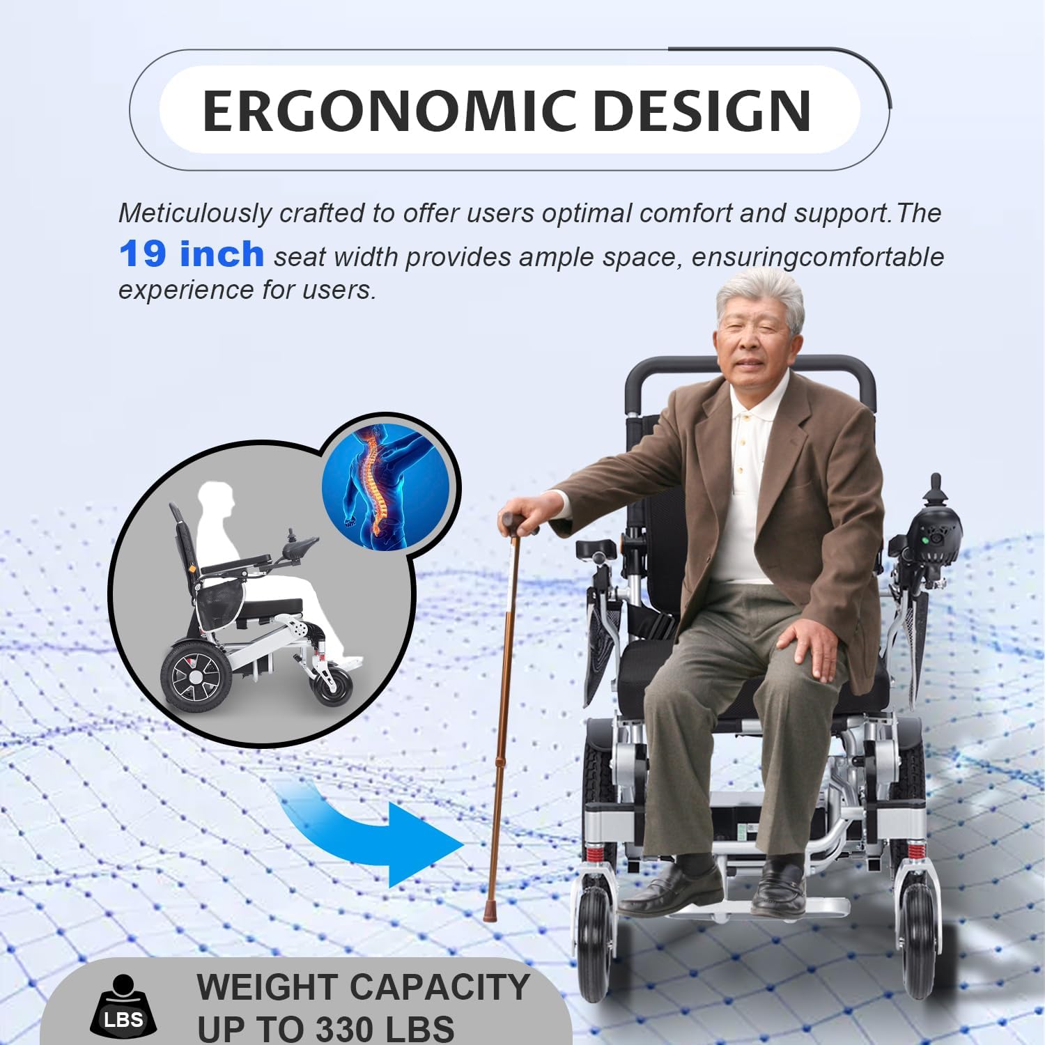 Lightweight Folding Electric Wheelchair with 20 Miles Range Q405777