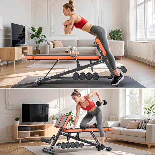Adjustable Weight Bench with Dumbbell Rack J474577