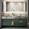 52IN Double Bathroom Vanity with Ceramic Basin Solid Wood Cabinet Door Drawer I529927