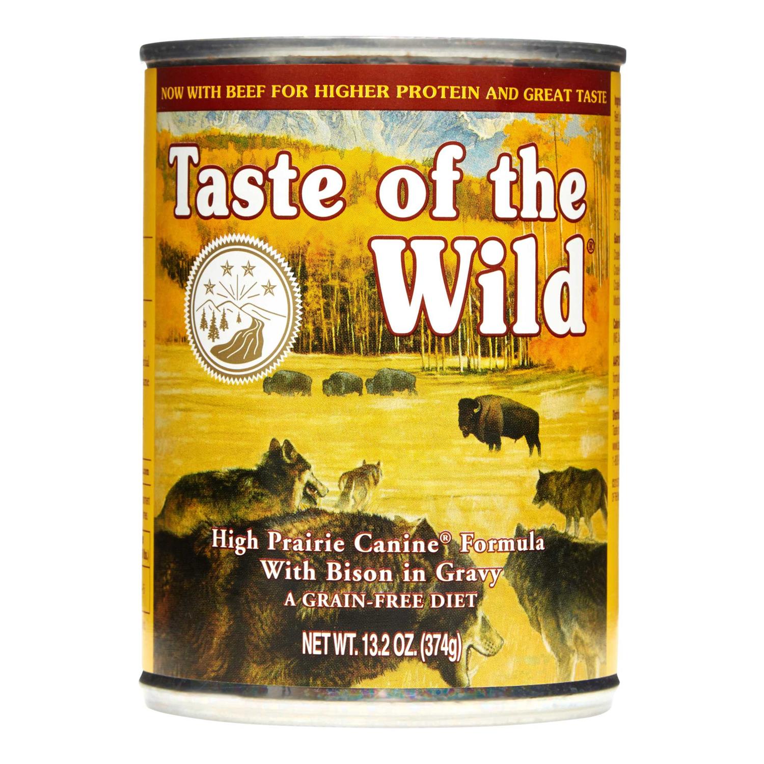 13.2 oz Case of 12 Grain-Free Canned Dog Food with Bison in Gravy S594
