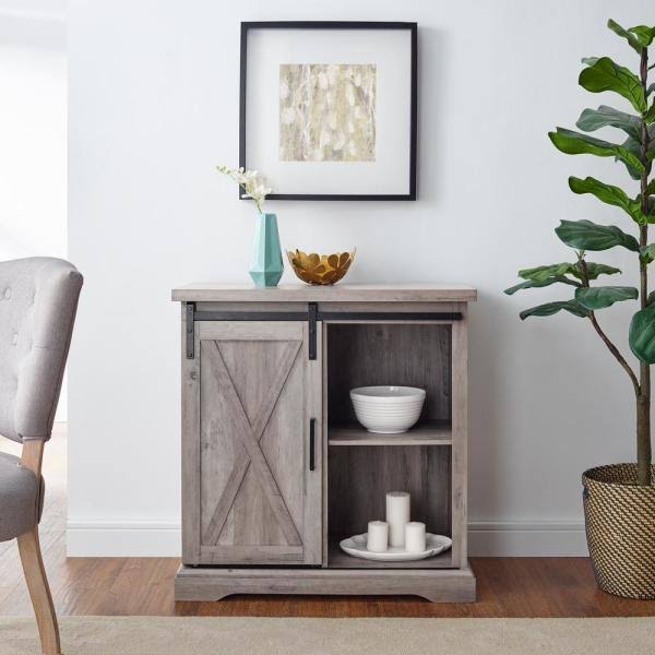 Grey Wash Rustic Accent Cabinet X1009