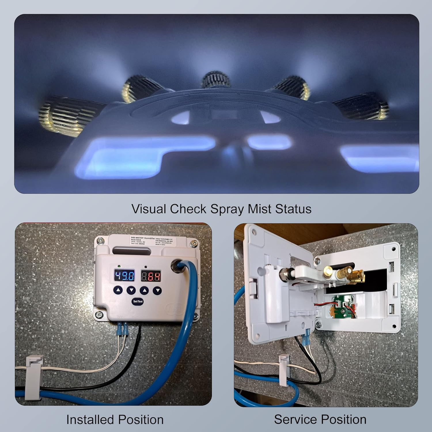 Evaporative Duct Mount Whole House Furnace Humidifier with 8 UV-C LEDs L656