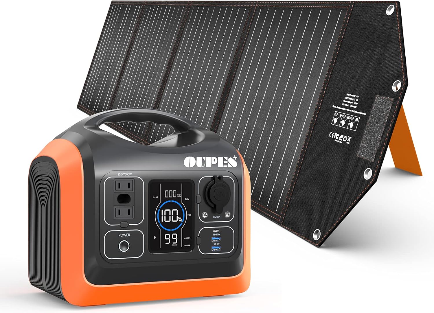 Portable Power Station 1200W, 992Wh (310,000mAh) LiFePO4 Battery Backup with 3 110V AC Outlet S5730