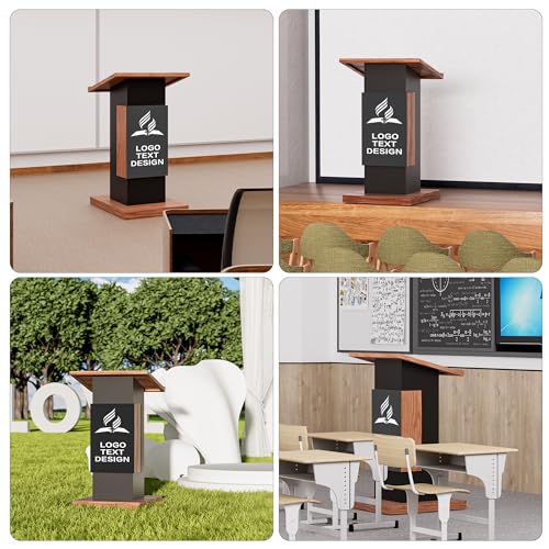 Portable Rolling Wooden Podium Stand D850