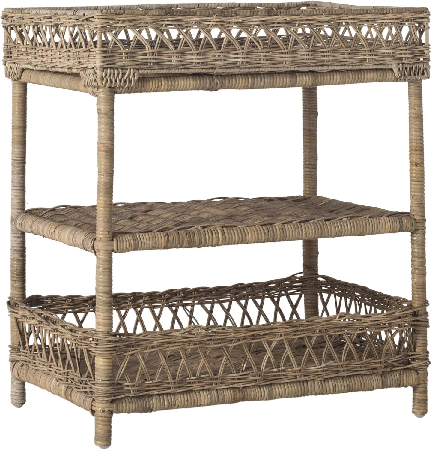 Natural Wicker 3 Tier Accent Table H636302