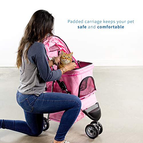 Black 3 Wheel Foldable Pet Stroller L1143